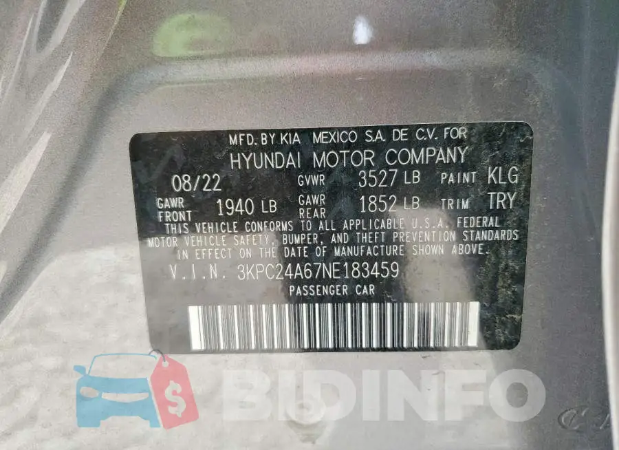 3KPC24A67NE183459 Photo# 12