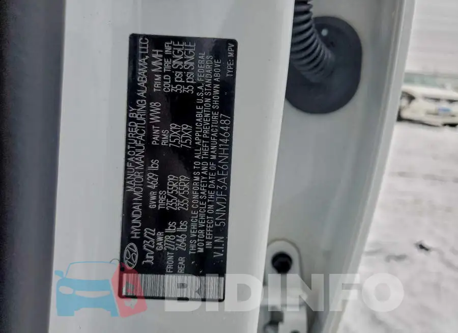5NMJF3AE6NH146487 Photo# 12