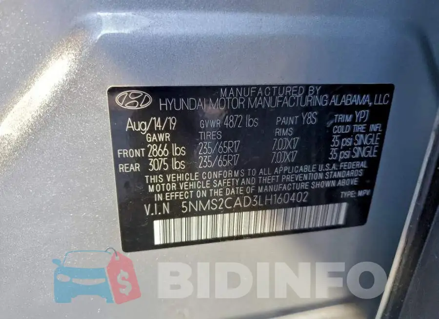 5NMS2CAD3LH160402 Photo# 13