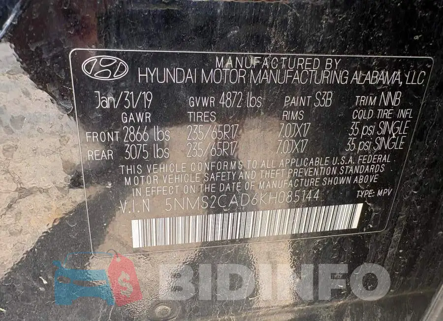 5NMS2CAD6KH085144 Photo# 10