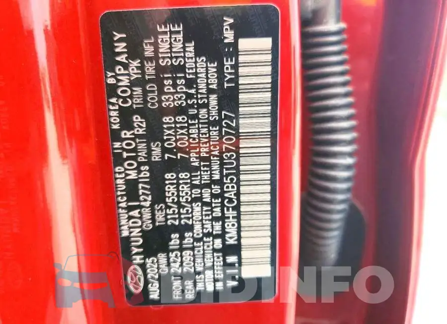 KM8HFCAB5TU370727 Photo# 13