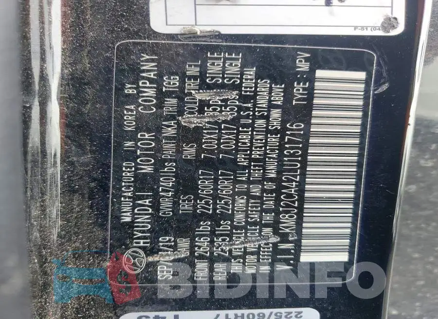 KM8J2CA42LU131716 Photo# 13