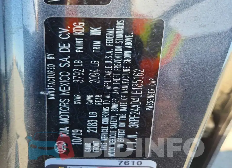3KPF24AD4LE185162 Photo# 13
