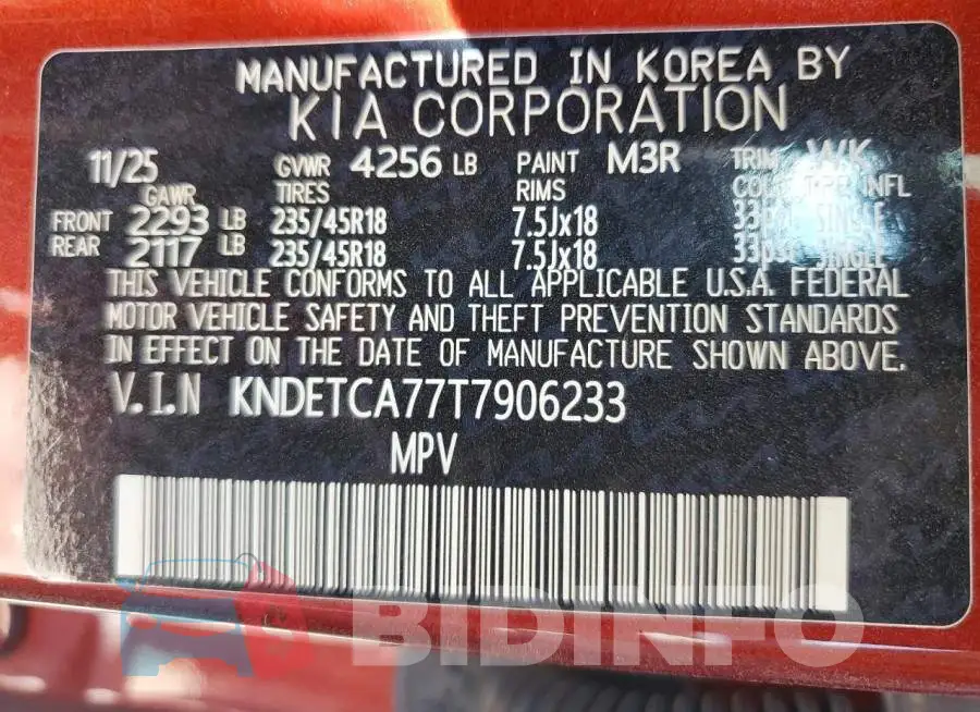 KNDETCA77T7906233 Photo# 13