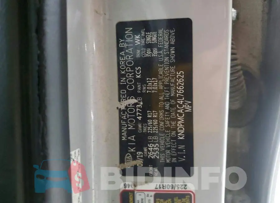 KNDPMCAC4L7662625 Photo# 14