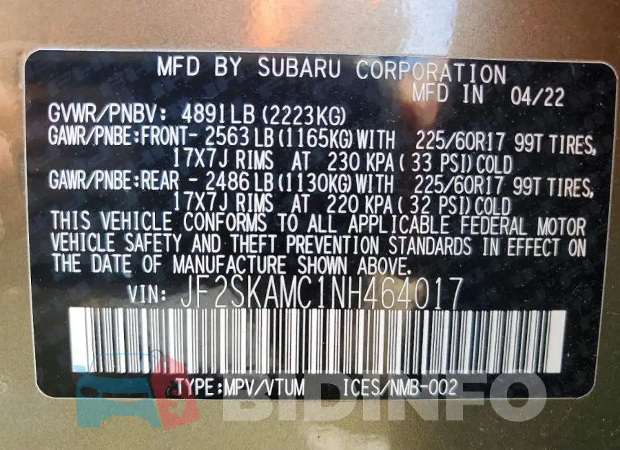 JF2SKAMC1NH464017 Photo# 14