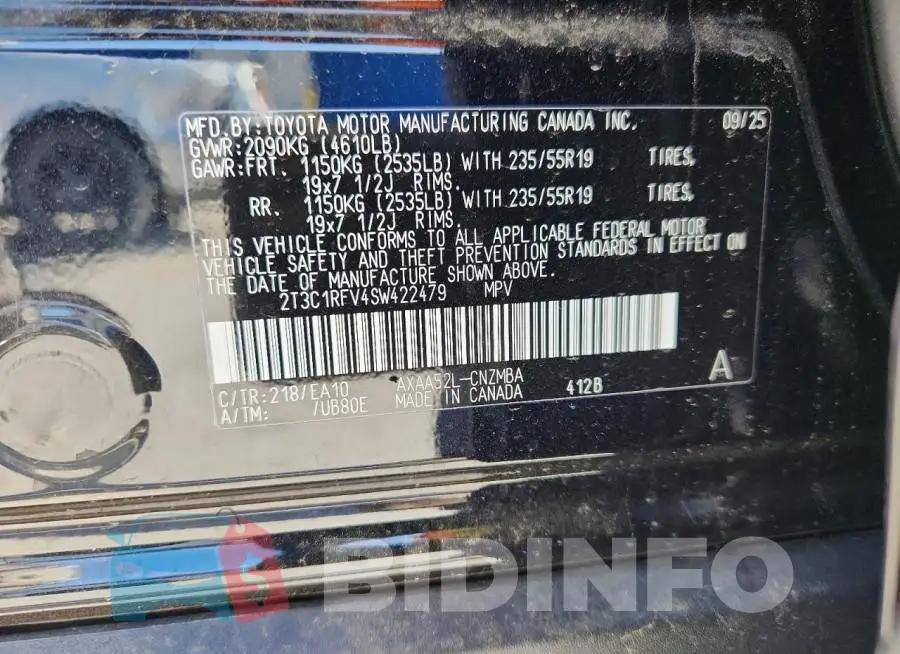 2T3C1RFV4SW422479 Photo# 14