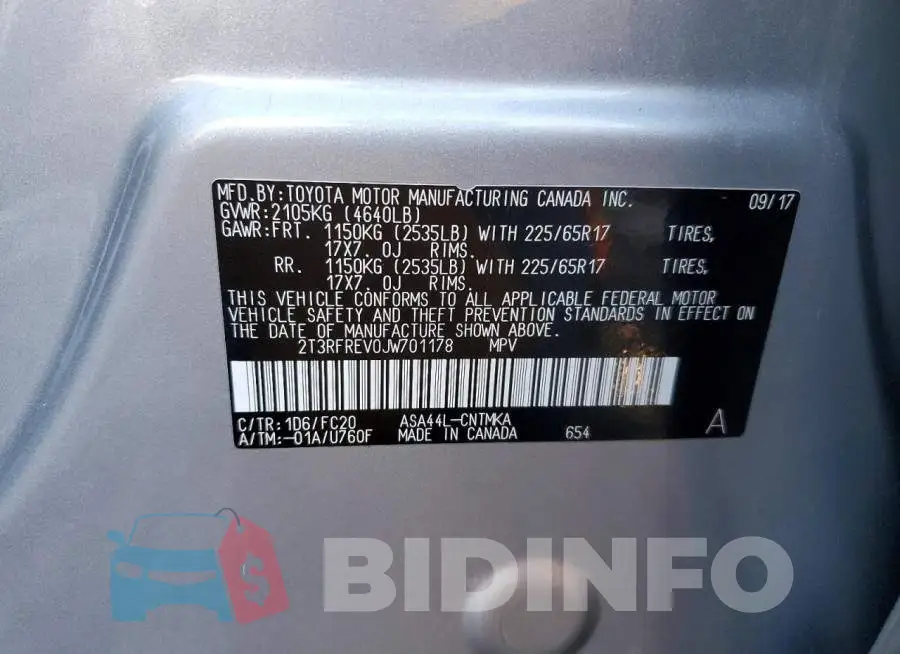 2T3RFREV0JW701178 Photo# 14