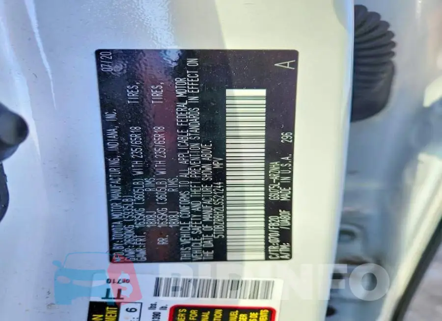 5TDBZRBH2LS521244 Photo# 14
