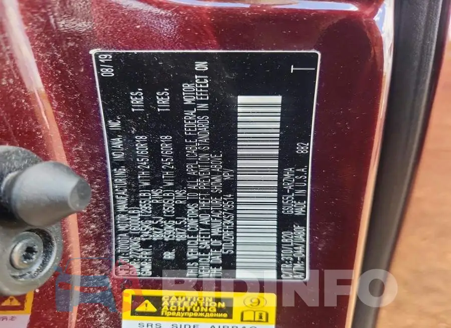 5TDJZRFH3KS719514 Photo# 12