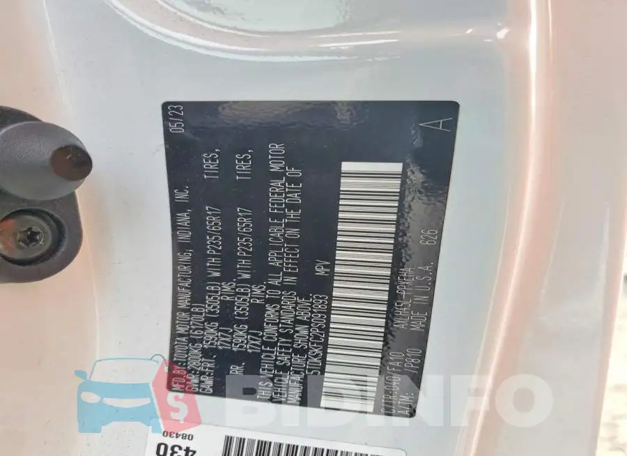 5TDKSKFC2PS091893 Photo# 13