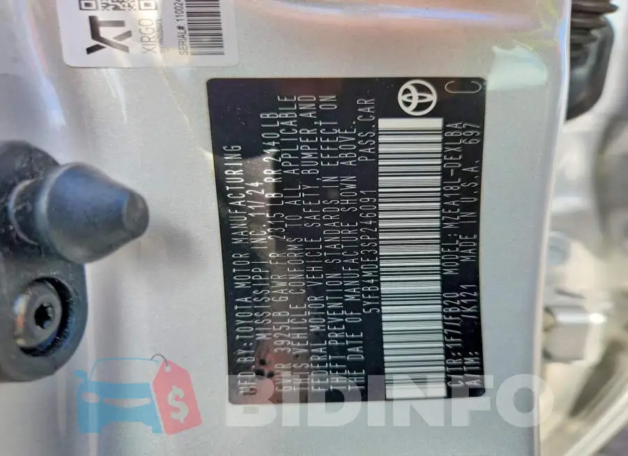 5YFB4MDE3SP246091 Photo# 12