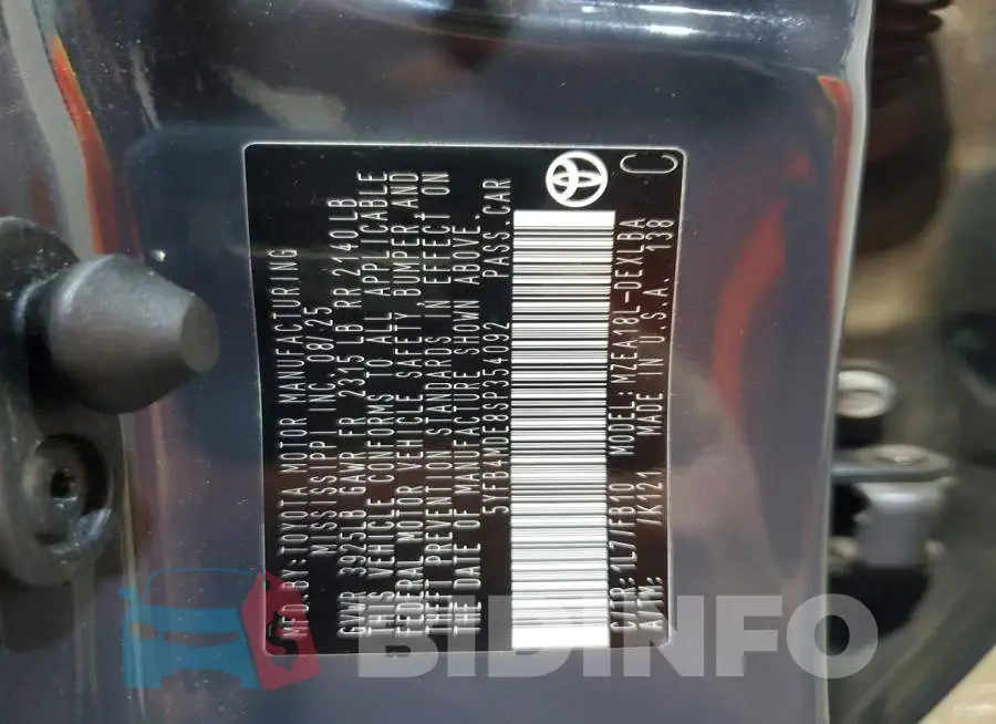 5YFB4MDE8SP354092 Photo# 12