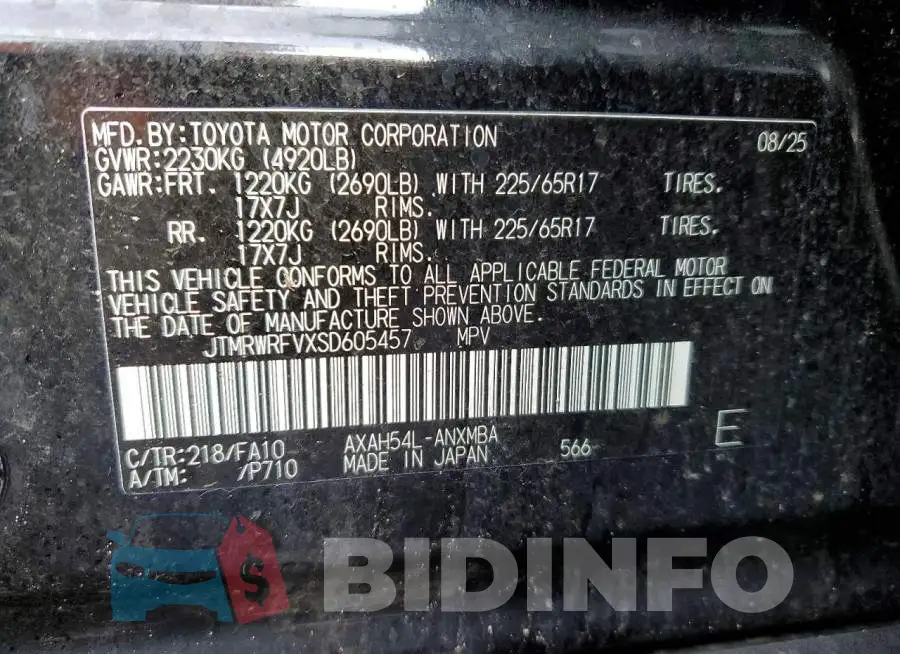 JTMRWRFVXSD605457 Photo# 12