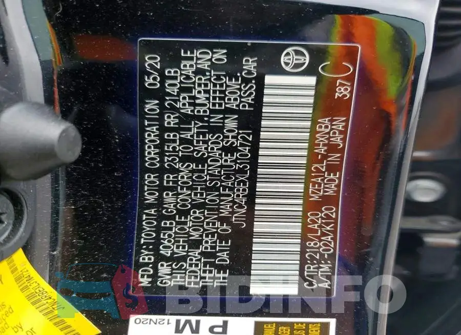 JTNC4RBEXL3104721 Photo# 12