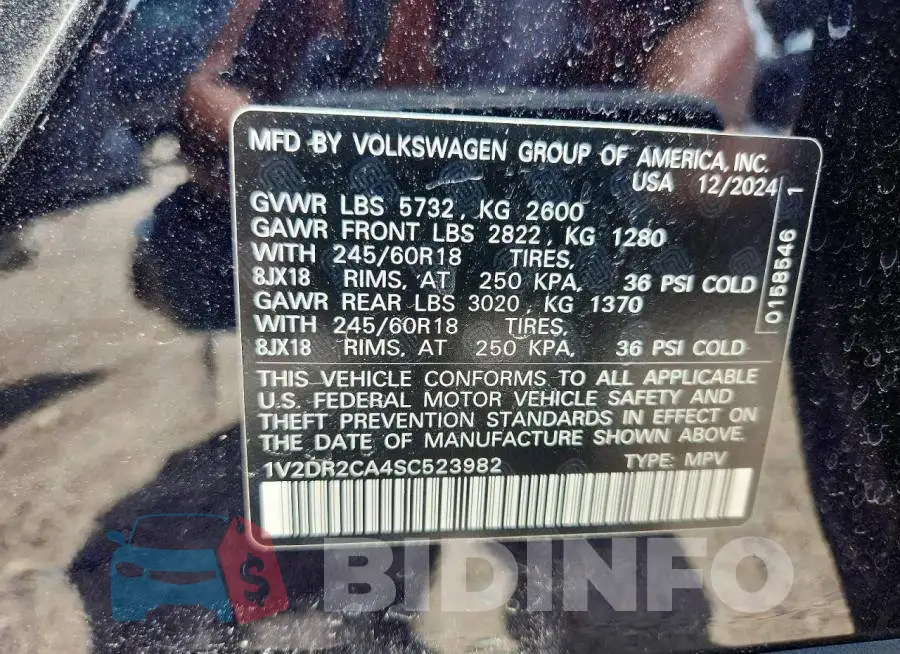 1V2DR2CA4SC523982 Photo# 13
