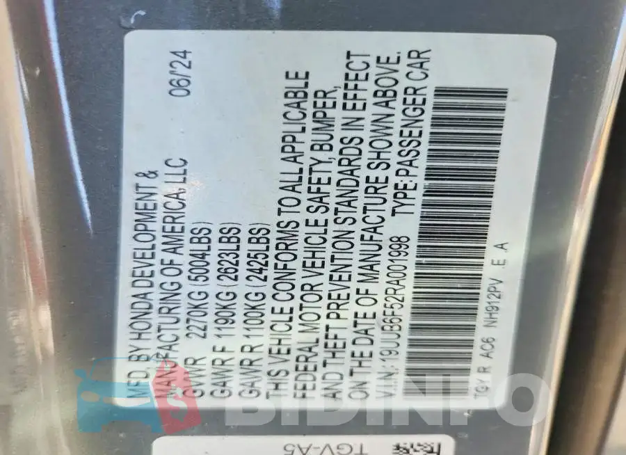 19UUB6F52RA001998 Photo# 12