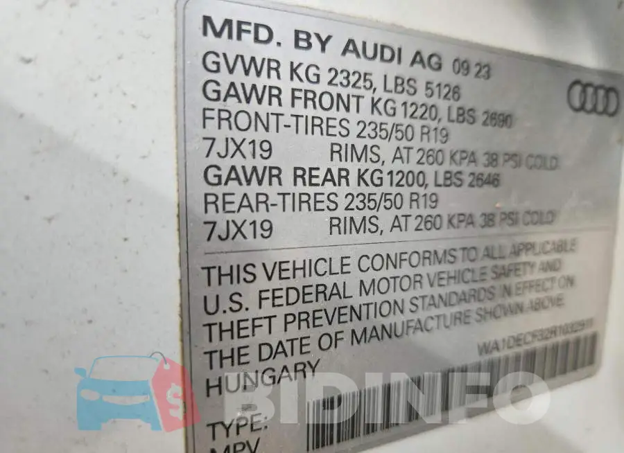 WA1DECF32R1032911 Photo# 13