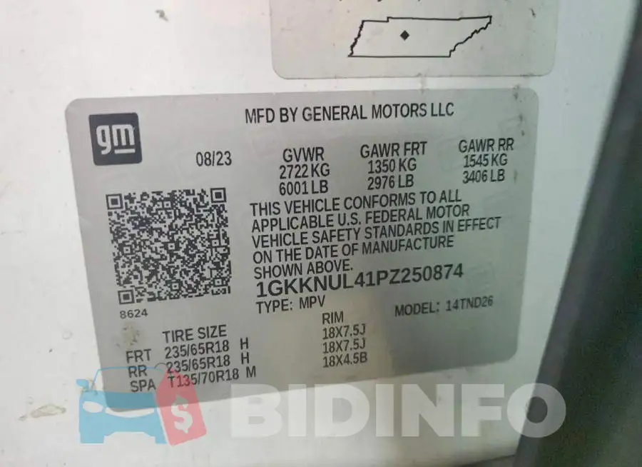 1GKKNUL41PZ250874 Photo# 13