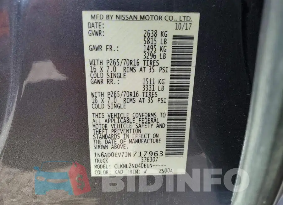 1N6AD0EV7JN717963 Photo# 12