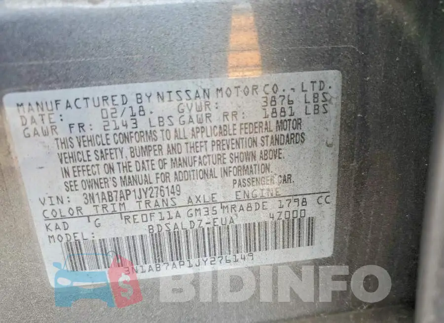 3N1AB7AP1JY276149 Photo# 12