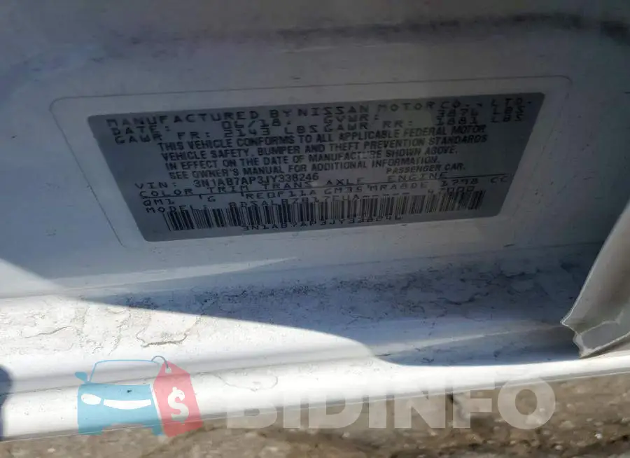 3N1AB7AP3JY338246 Photo# 12