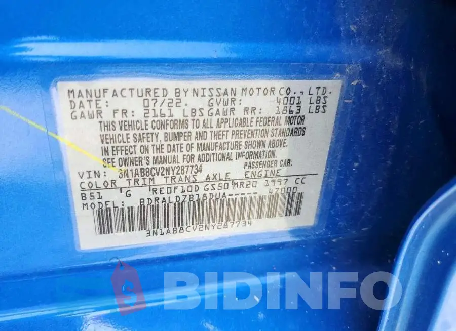 3N1AB8CV2NY287734 Photo# 12