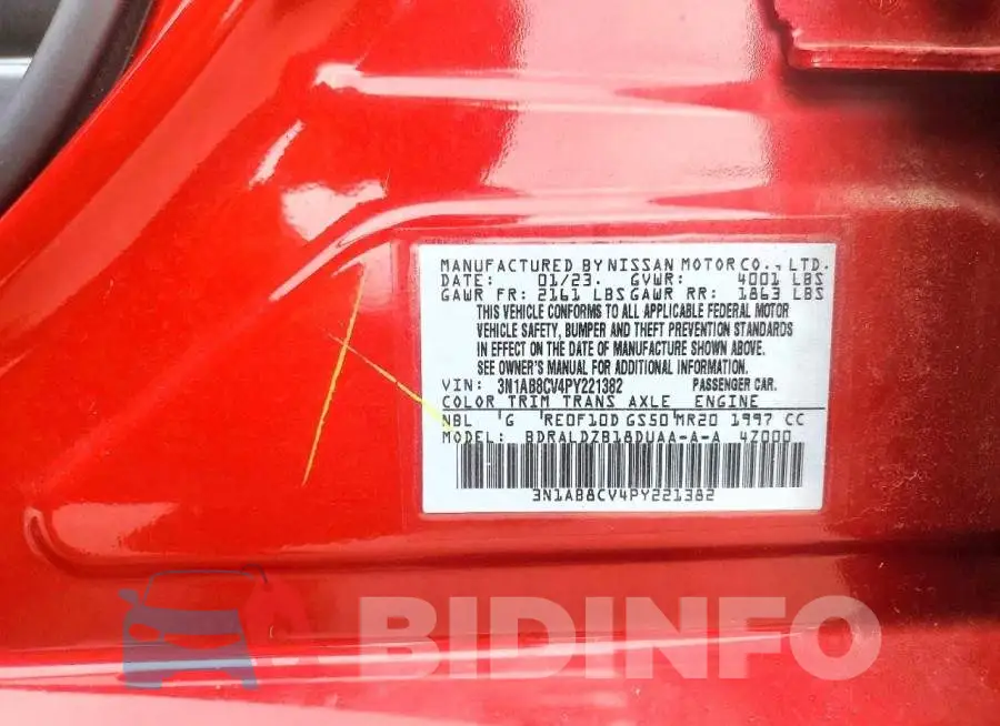 3N1AB8CV4PY221382 Photo# 12