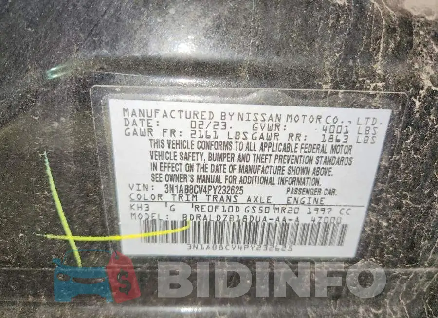 3N1AB8CV4PY232625 Photo# 12