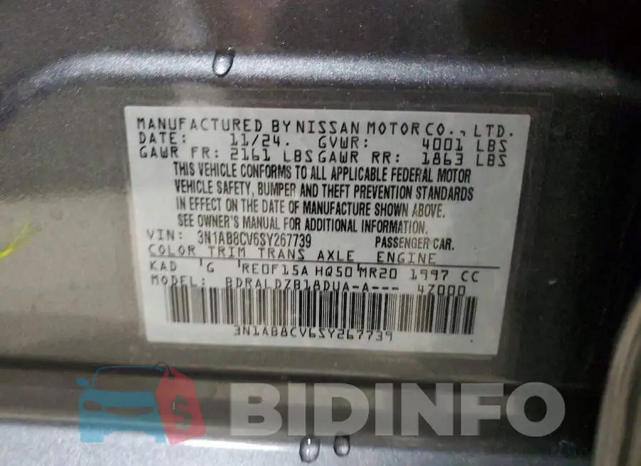 3N1AB8CV6SY267739 Photo# 12