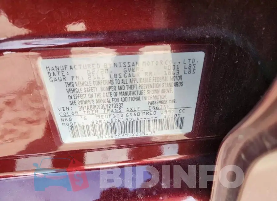 3N1AB8CV9LY219332 Photo# 12