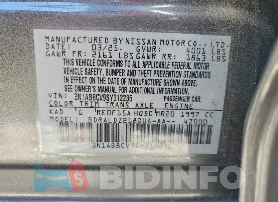 3N1AB8CV9SY312236 Photo# 13