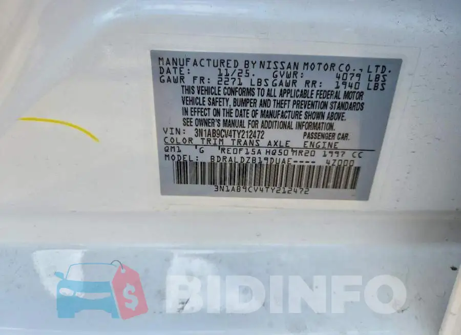 3N1AB9CV4TY212472 Photo# 12