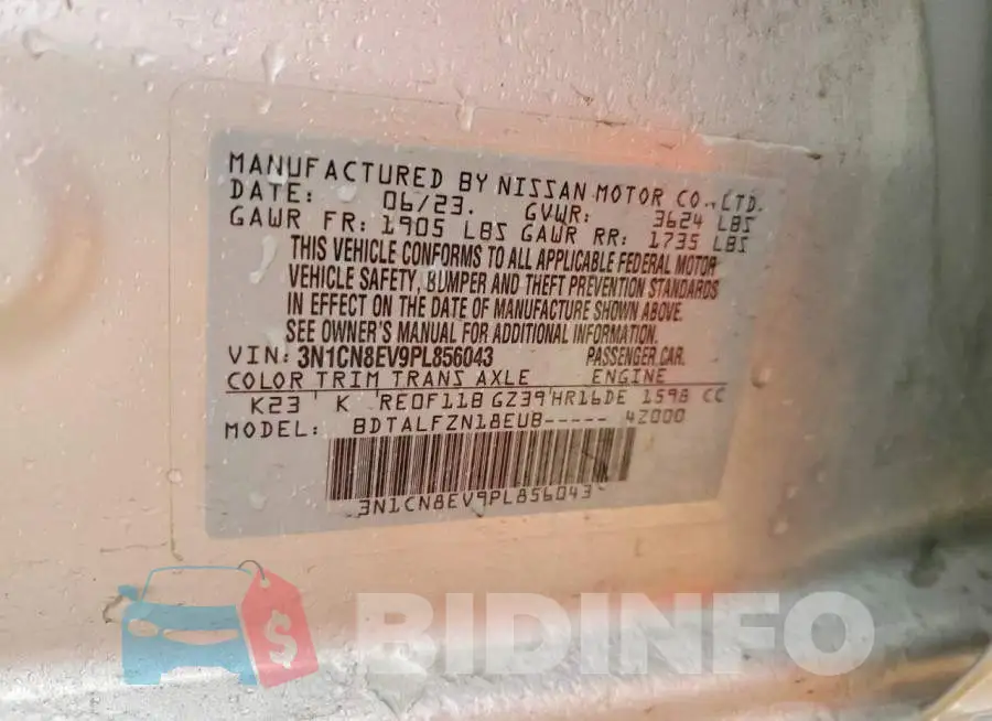 3N1CN8EV9PL856043 Photo# 12
