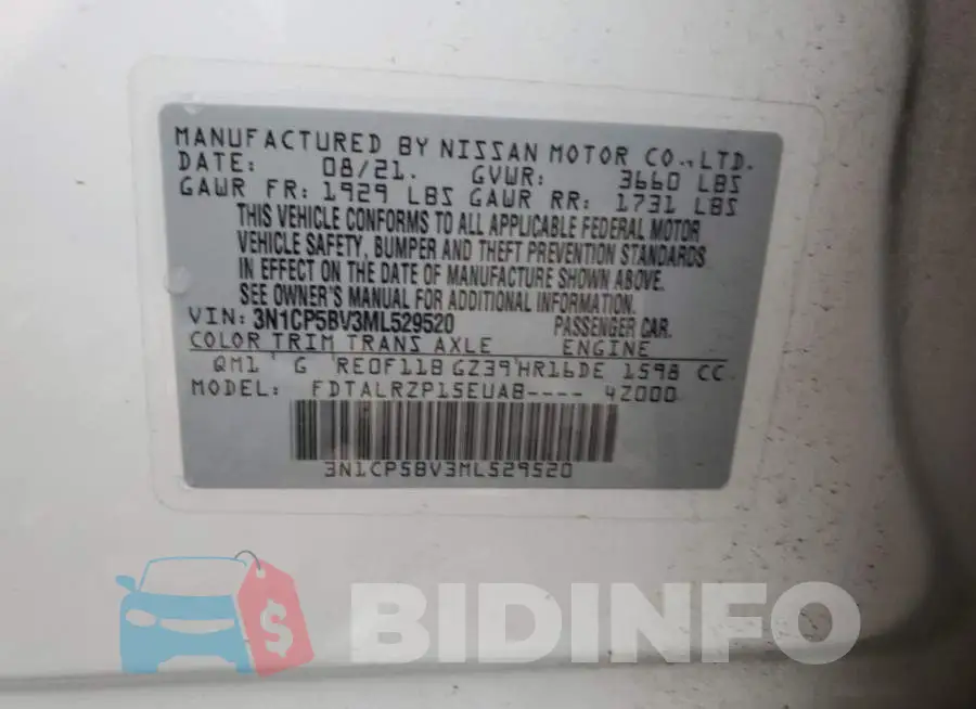 3N1CP5BV3ML529520 Photo# 12