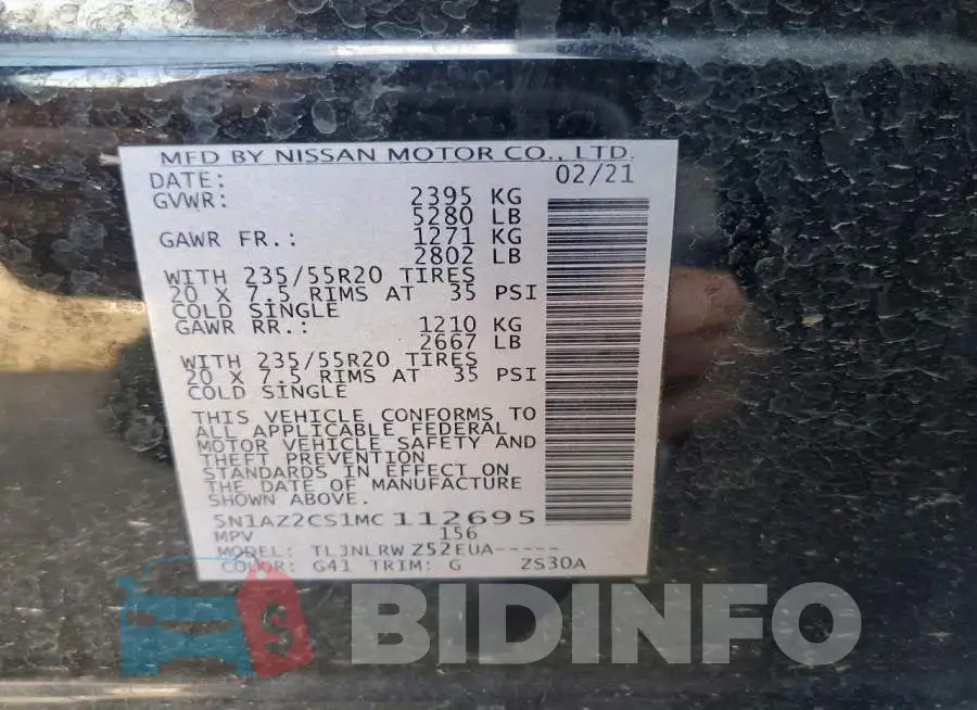 5N1AZ2CS1MC112695 Photo# 13