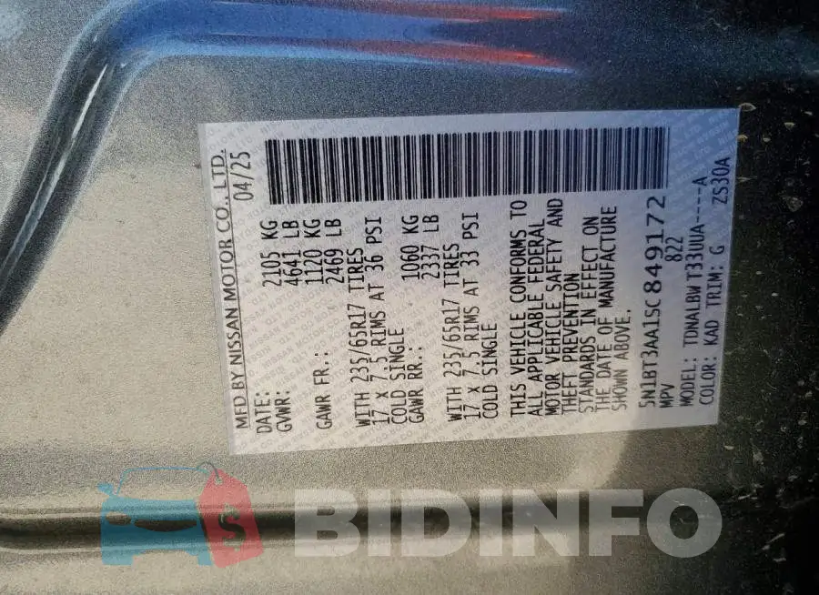 5N1BT3AA1SC849172 Photo# 13