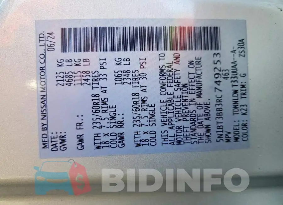 5N1BT3BB3RC749253 Photo# 13
