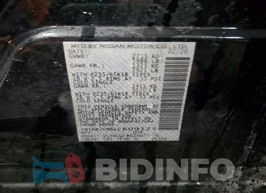 5N1DR2CM6LC609125 Photo# 12