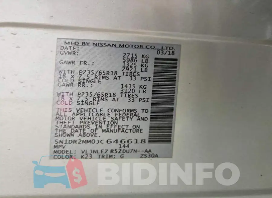 5N1DR2MM0JC646618 Photo# 13