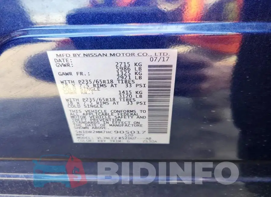 5N1DR2MM7HC905017 Photo# 14