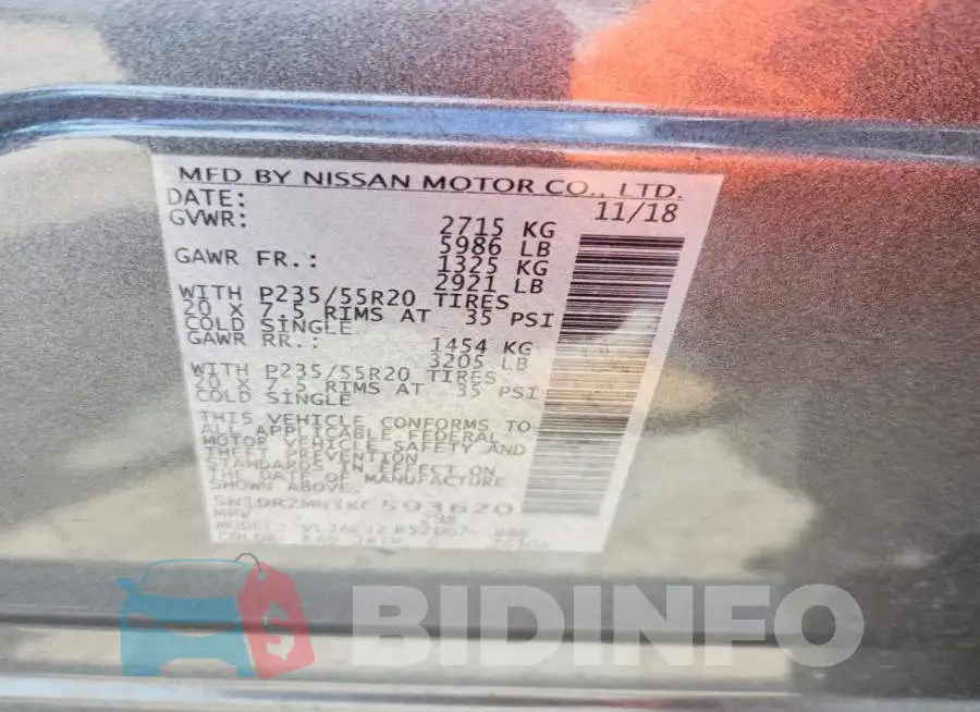 5N1DR2MN3KC593620 Photo# 13