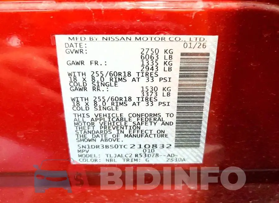 5N1DR3BS0TC210832 Photo# 13