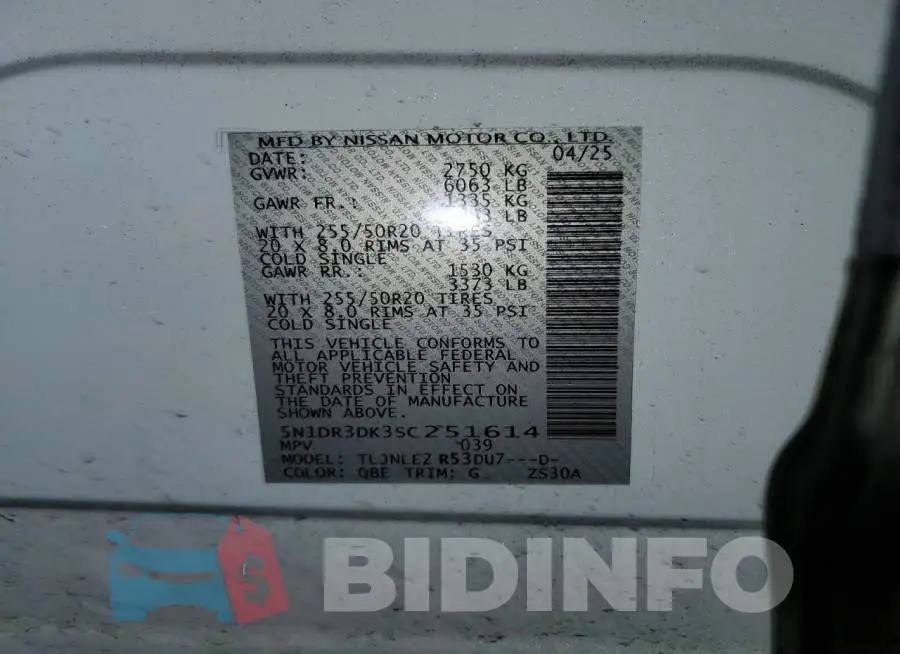 5N1DR3DK3SC251614 Photo# 14