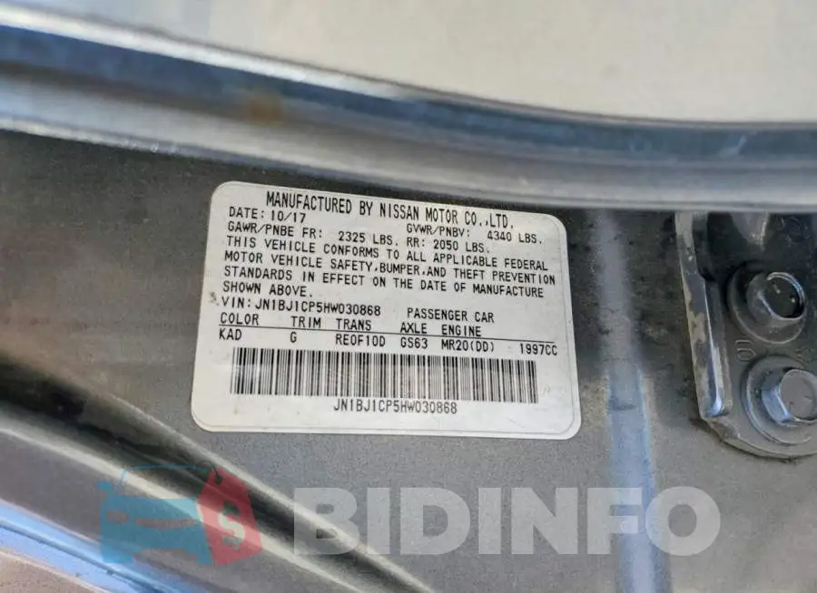 JN1BJ1CP5HW030868 Photo# 13