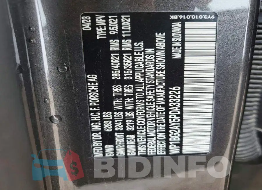 WP1BG2AY5PDA33226 Photo# 13