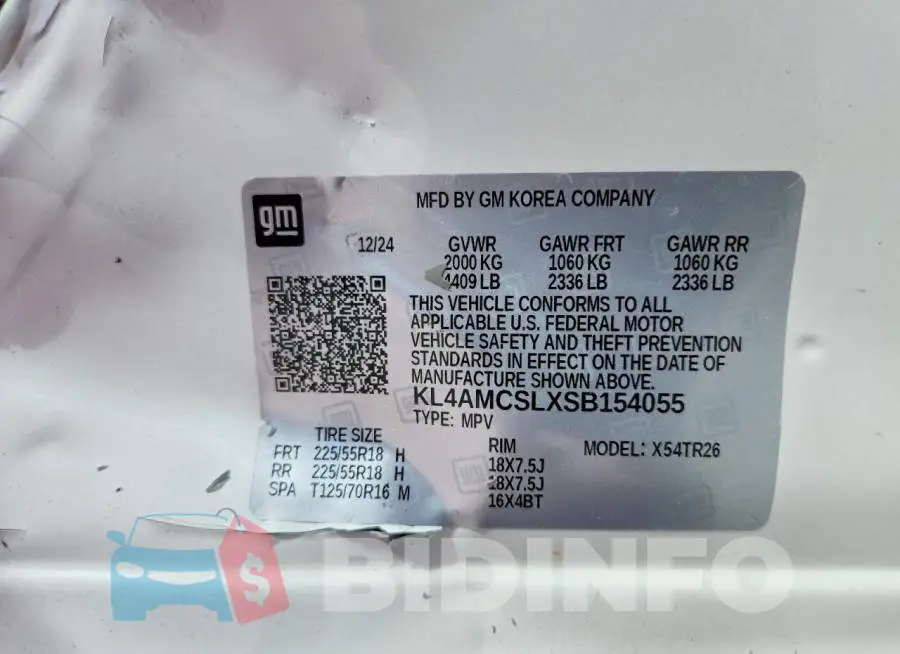 KL4AMCSLXSB154055 Photo# 14