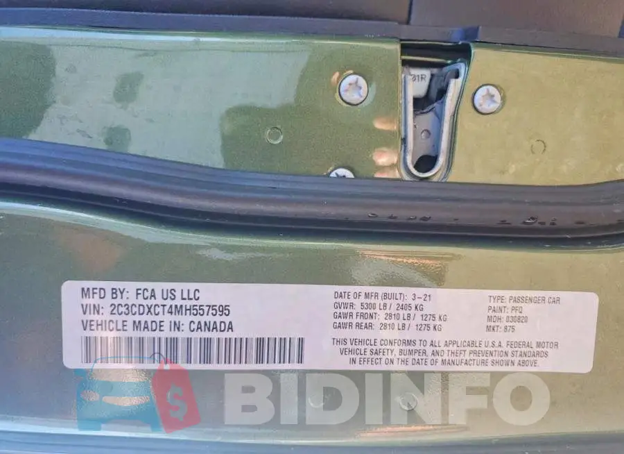 2C3CDXCT4MH557595 Photo# 12