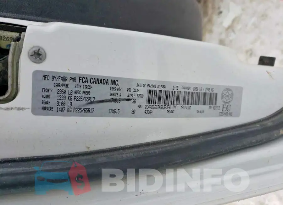 2C4RDGEG2KR637376 Photo# 13
