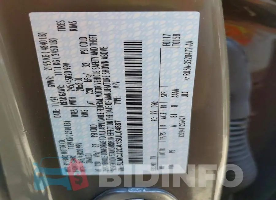 5LMCJ2CA1SUL04887 Photo# 13